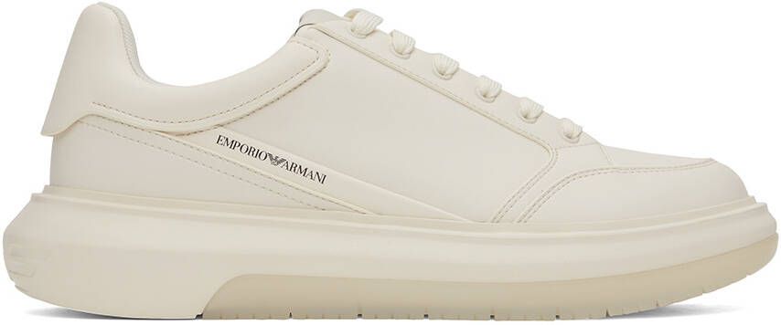 Emporio Armani White Printed Sneakers - Picture 5