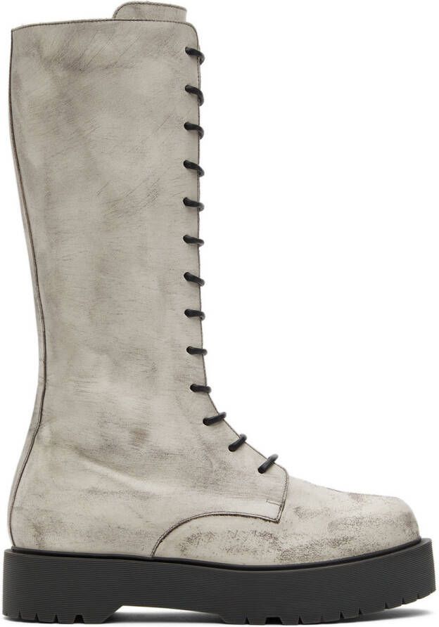 Enfants Riches Déprimés White Tall Winona Lace-Up Boots