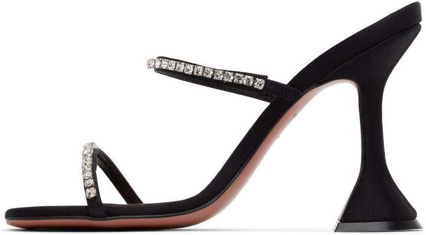 Amina Muaddi Black Gilda Heeled Sandals
