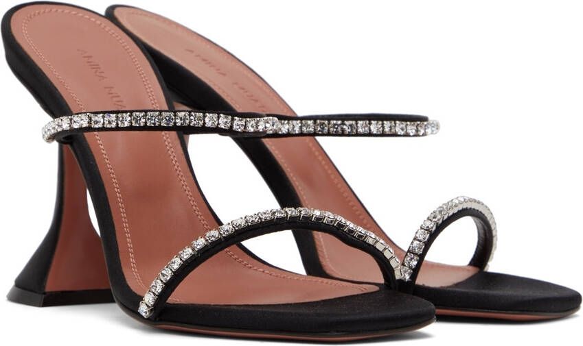 Amina Muaddi Black Gilda Heeled Sandals
