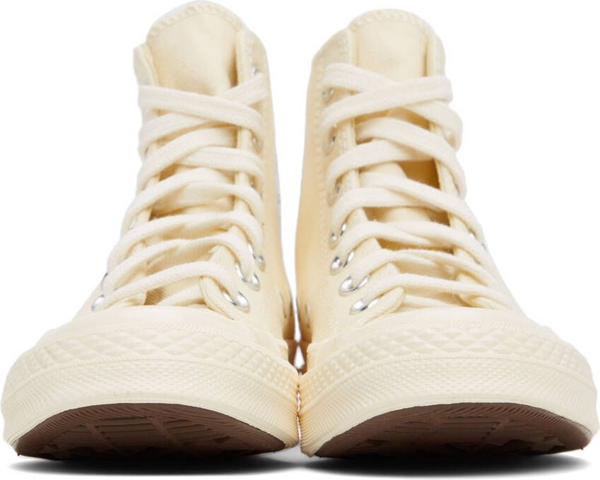 Comme des Garçons Play Beige Converse Edition Half Heart Chuck 70 High Sneakers