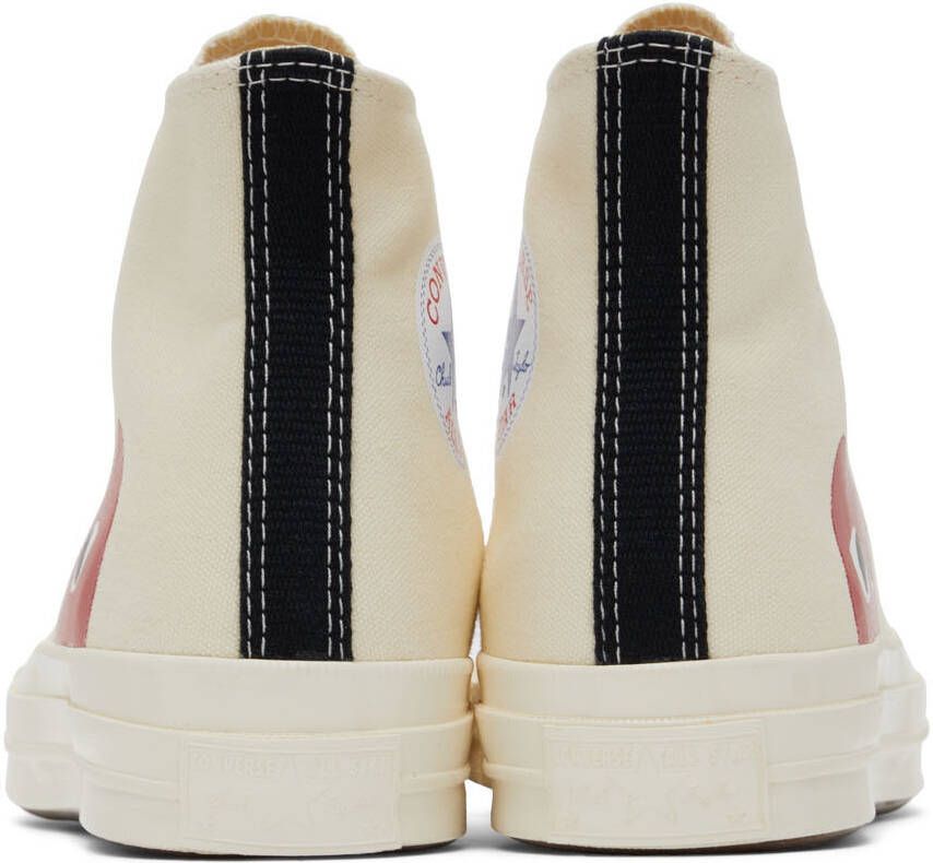 Comme des Garçons Play Beige Converse Edition Half Heart Chuck 70 High Sneakers