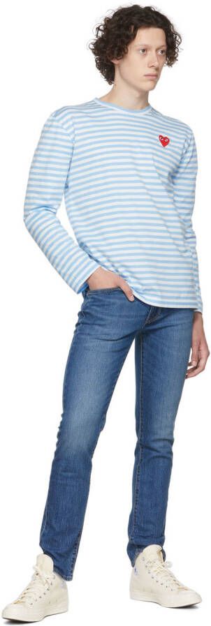 Comme des Garçons Play Beige Converse Edition Half Heart Chuck 70 High Sneakers