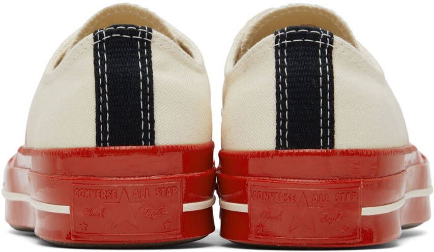 Comme des Garçons Play Off-White & Red Converse Edition Chuck 70 Low-Top Sneakers