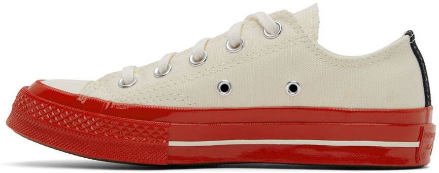 Comme des Garçons Play Off-White & Red Converse Edition Chuck 70 Low-Top Sneakers