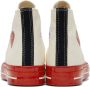 Comme des Garçons Play Off-White & Red Converse Edition PLAY Chuck 70 High-Top Sneakers - Thumbnail 8