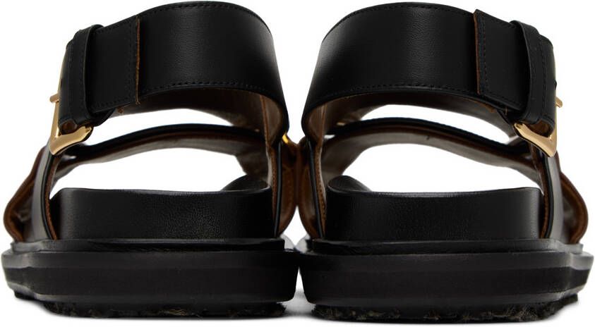 Marni Black & Brown Fussbett Sandals