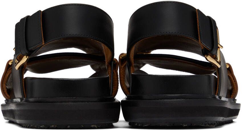Marni Black & Brown Fussbett Sandals