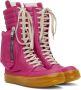 Rick Owens Pink Cargobasket Sneakers - Thumbnail 4