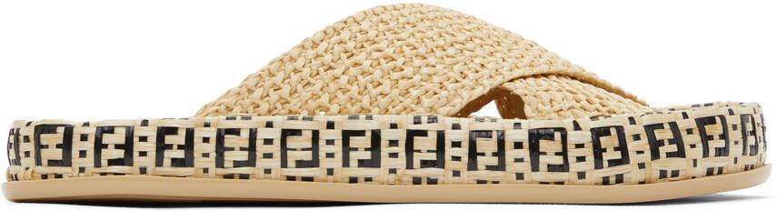 Fendi Beige 'Forever ' Reflections Sandals - Picture 5