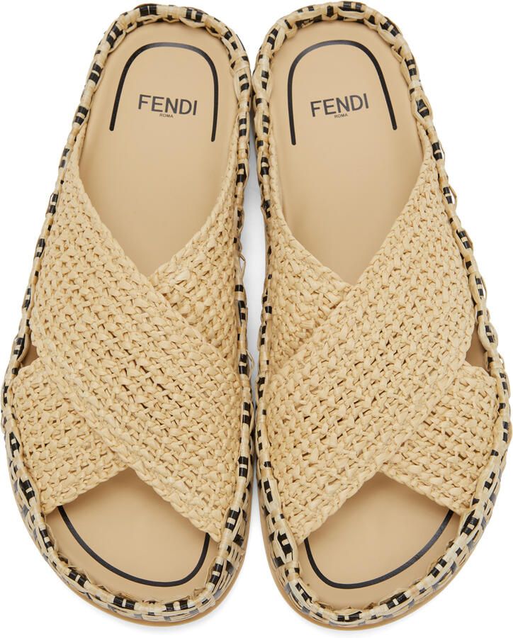 Fendi Beige 'Forever ' Reflections Sandals