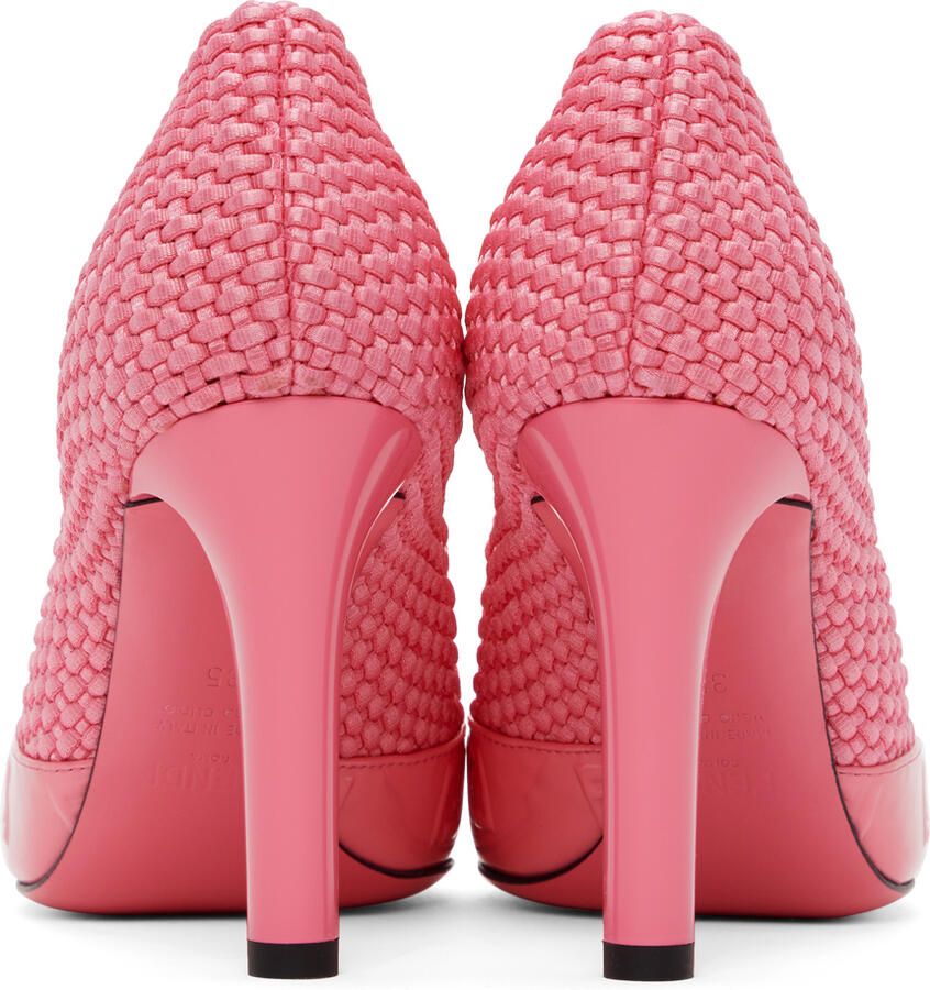 Fendi Pink Knit Stretch Heels