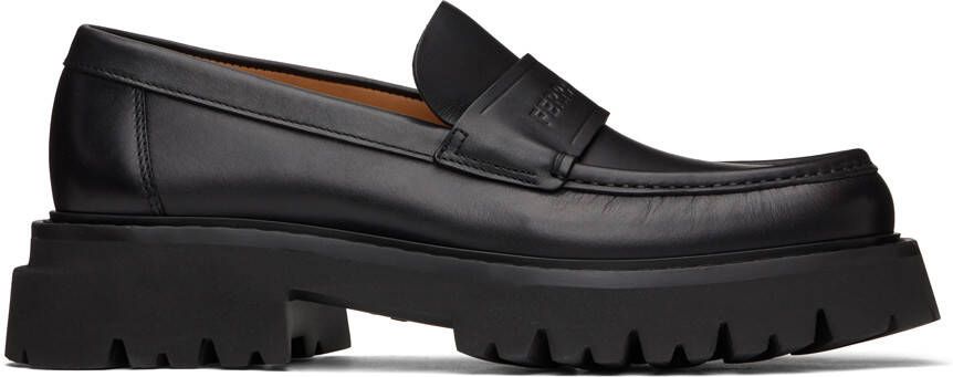 Ferragamo Black Chunky Loafers - Picture 5