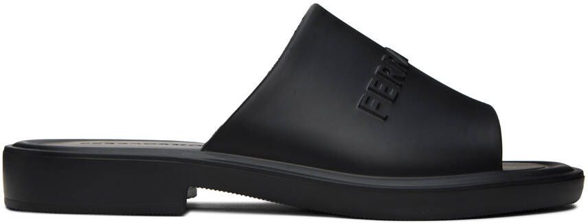 Ferragamo Black Embossed Sandals - Picture 5