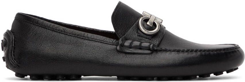 Ferragamo Black Gancini Driver Loafers - Picture 5