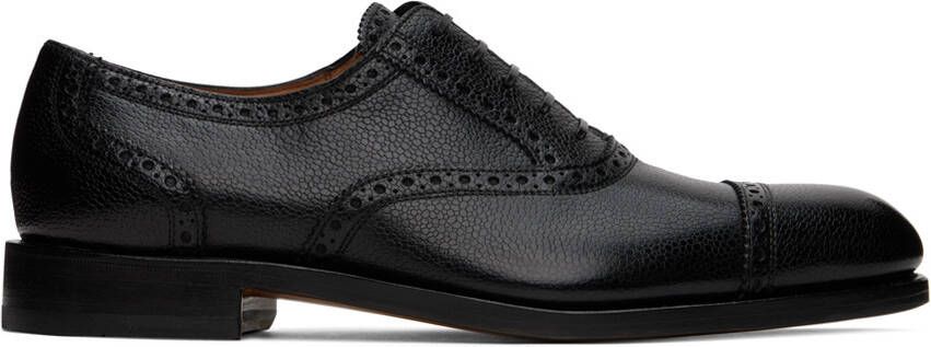 Ferragamo Black Gianluigi Oxfords - Picture 5