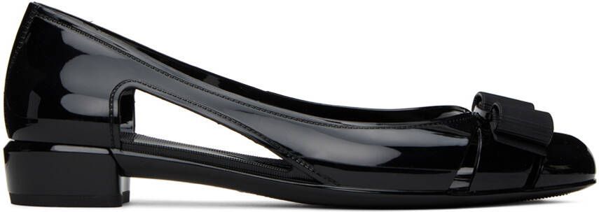 Ferragamo Black Jelly Ballerina Flats