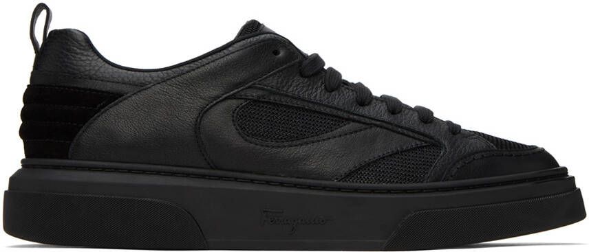Ferragamo Black Paneled Sneakers - Picture 5