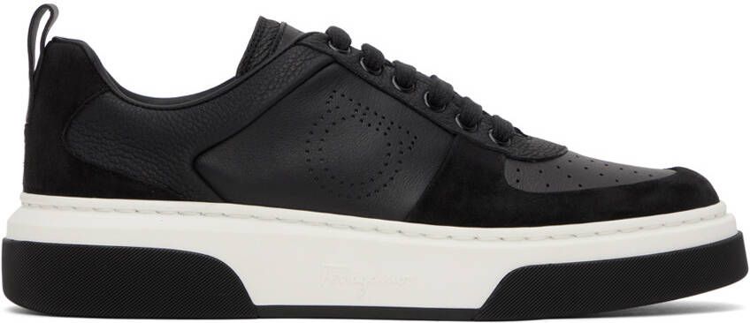Ferragamo Black Paneled Sneakers - Picture 5