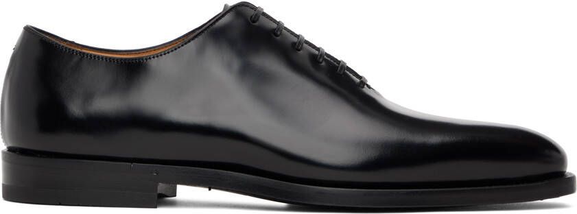 Ferragamo Black Square Toe Oxfords - Picture 5