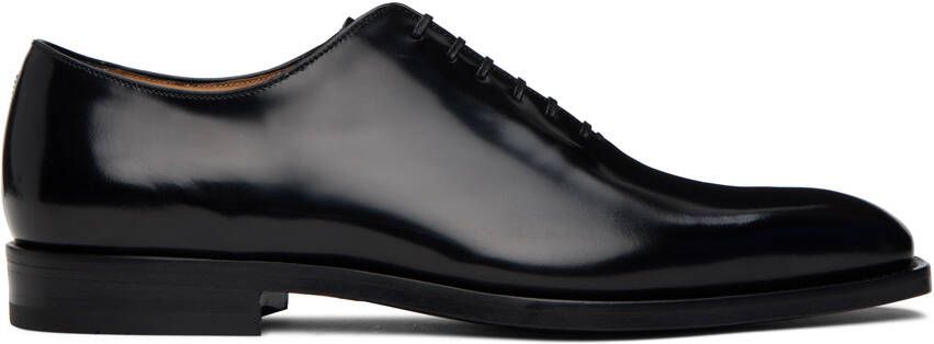 Ferragamo Black Square Toe Oxfords - Picture 5
