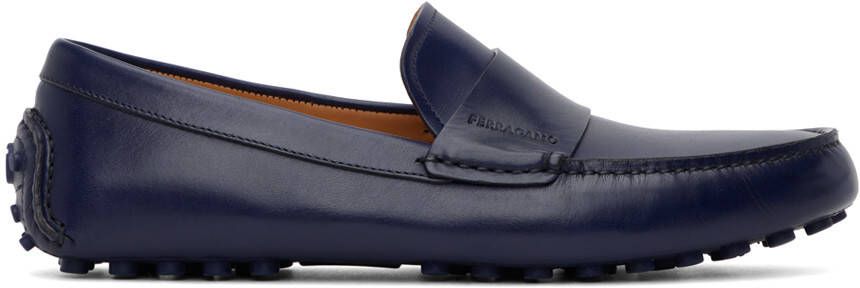 Ferragamo Brown Saddle Driver Loafers - Picture 5