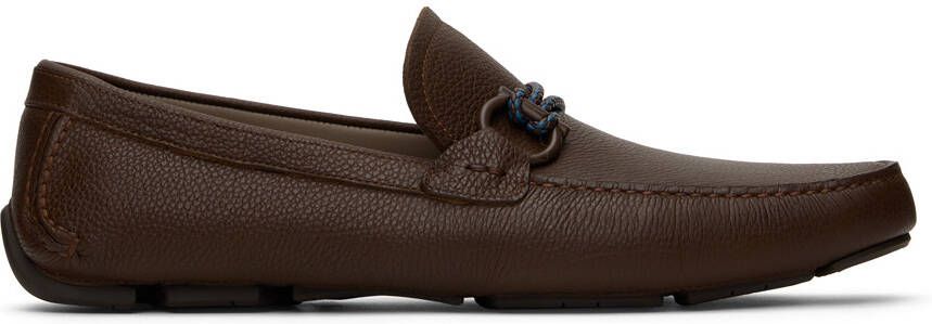 Salvatore Ferragamo Brown Front 4 Loafers - Picture 3