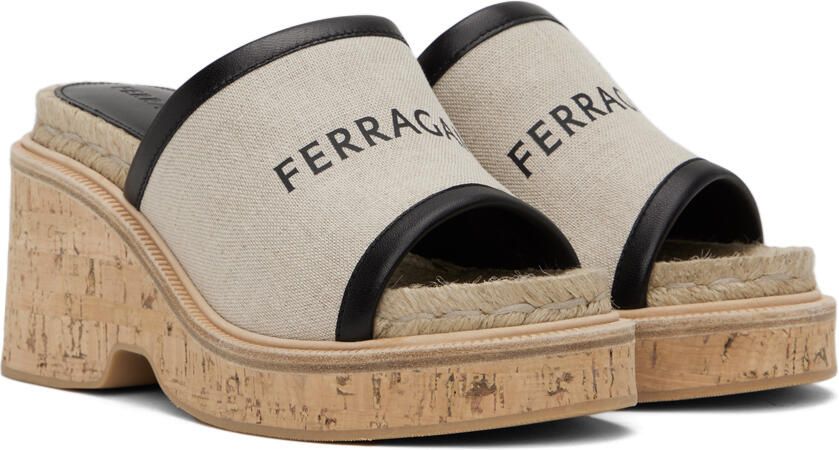 Ferragamo Beige Chunky Slider Sandals - Picture 2