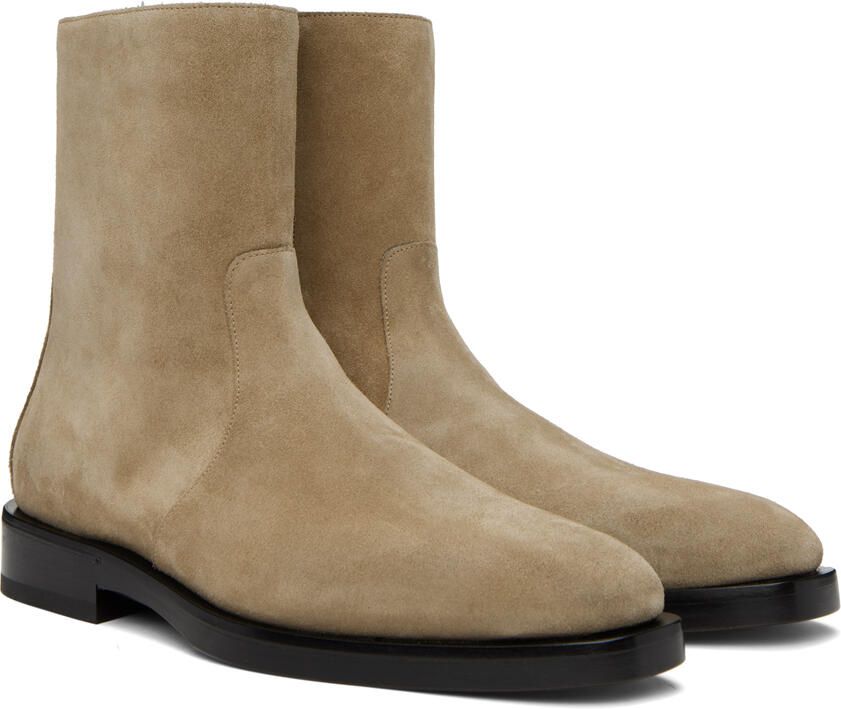 Ferragamo Beige Gerald Boots - Picture 2