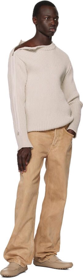 Ferragamo Beige Saddle Driver Loafers - Picture 3