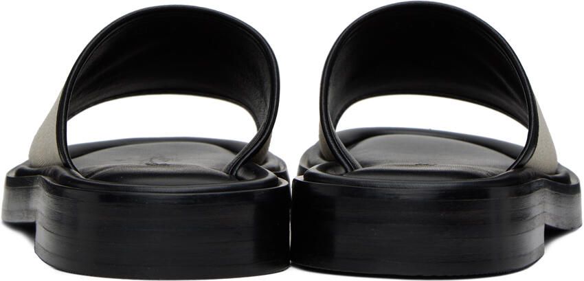 Ferragamo Black & Beige Logo Slides