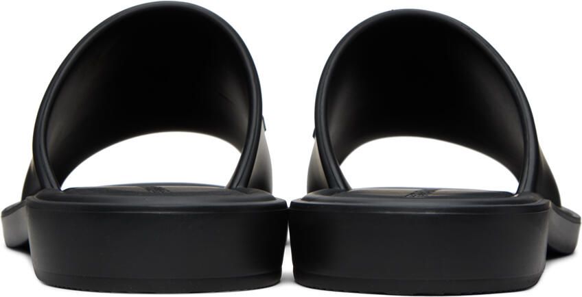 Ferragamo Black Embossed Sandals