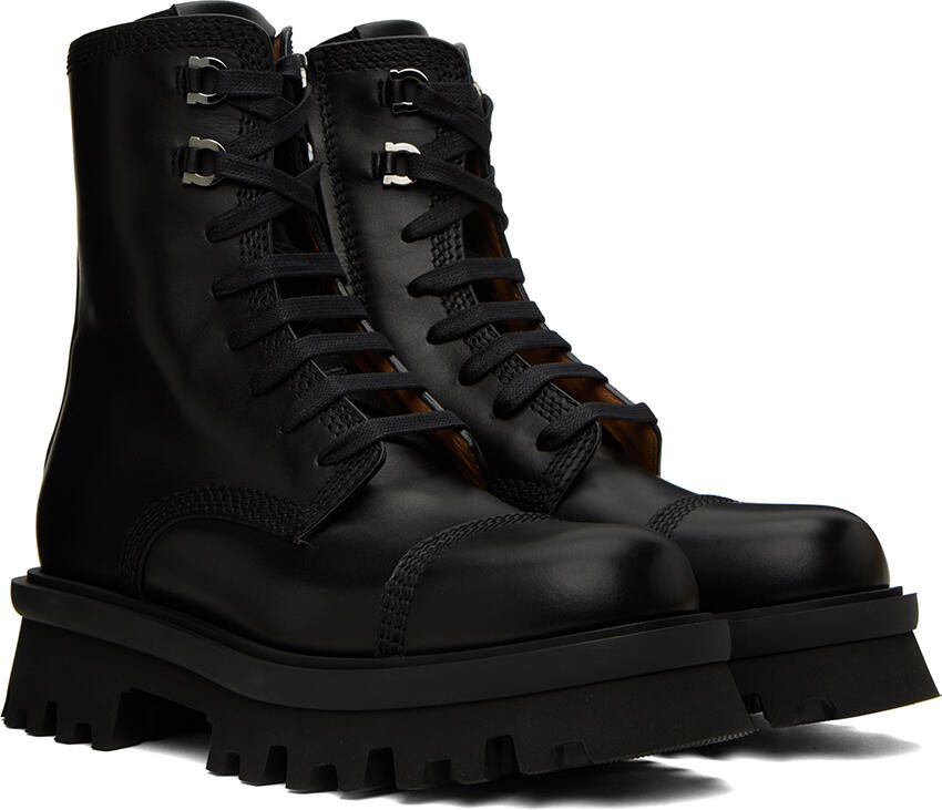 Ferragamo Black Faraway Lace-Up Boots - Picture 2