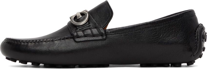 Ferragamo Black Gancini Driver Loafers - Picture 4
