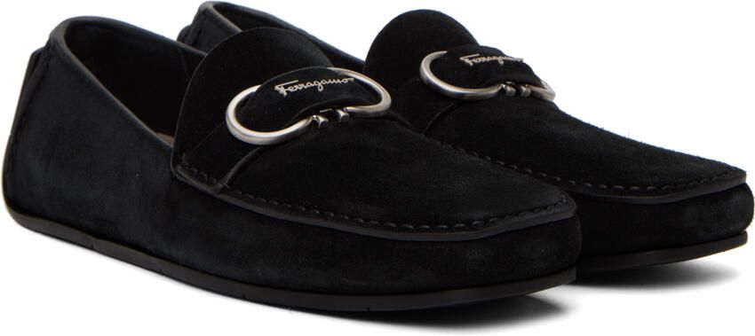 Salvatore Ferragamo Black Gancini Loafers - Picture 2