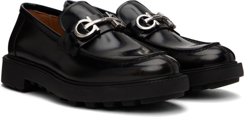 Ferragamo Black Gancini Loafers - Picture 2