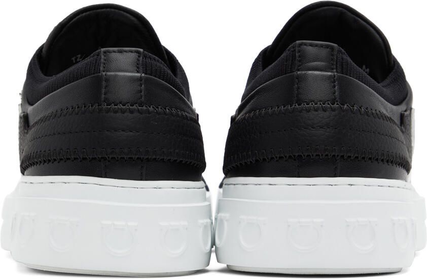 Salvatore Ferragamo Black Gancini Low-Top Sneakers - Picture 5