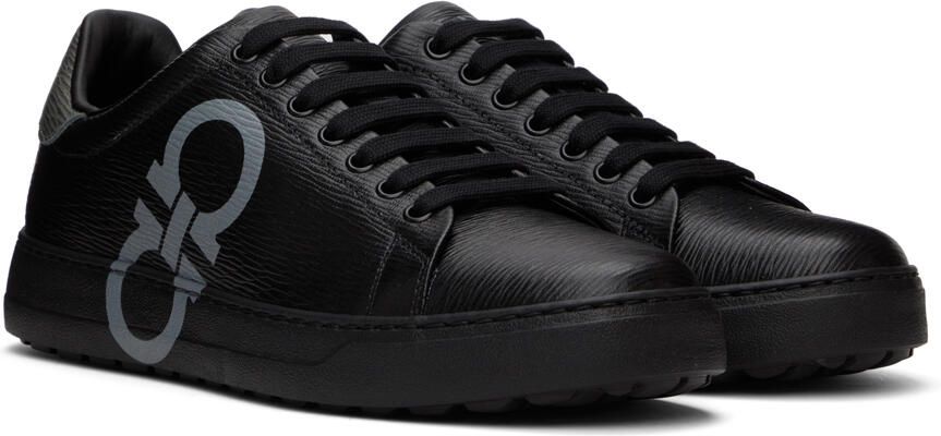Salvatore Ferragamo Black Gancini Sneakers - Picture 2