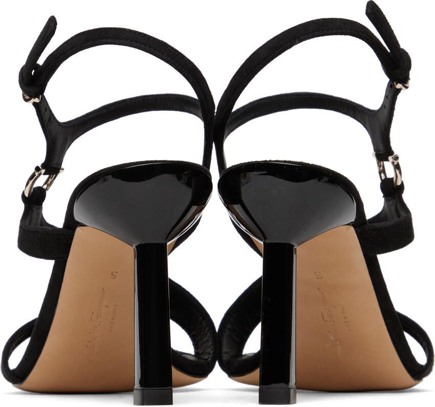 Ferragamo Black Jille Heeled Sandals