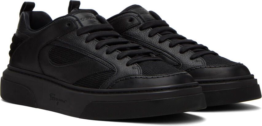 Ferragamo Black Paneled Sneakers - Picture 2