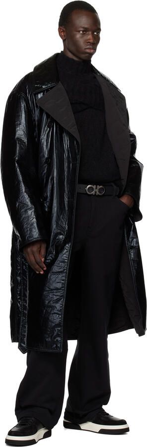 Ferragamo Black Paneled Sneakers - Picture 4