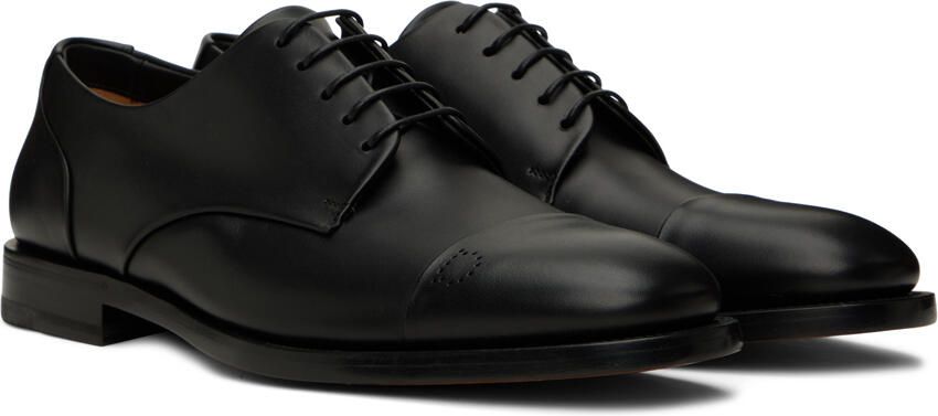 Ferragamo Black Perforated Derbys - Picture 2