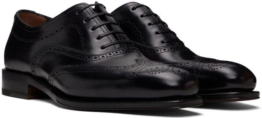 Salvatore Ferragamo Black Poveda Oxfords - Picture 2