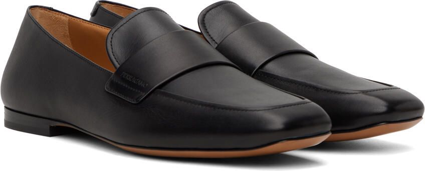 Ferragamo Black Saddle Loafers - Picture 2