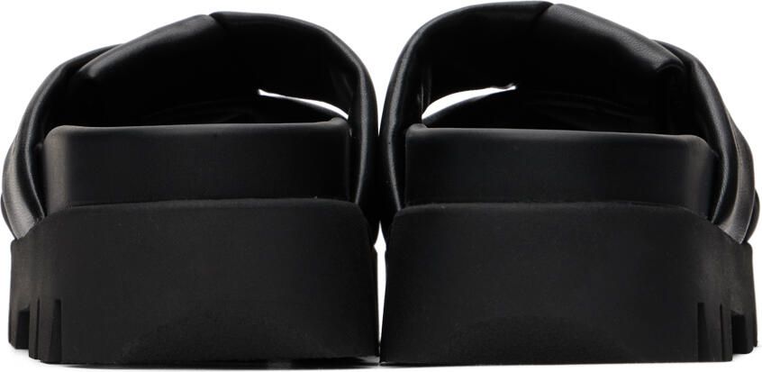 Ferragamo Black Sporty Origami Knot Slides