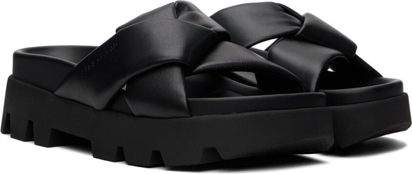 Ferragamo Black Sporty Origami Knot Slides - Picture 2
