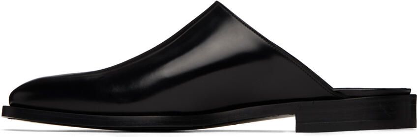 Ferragamo Black Square Toe Slippers - Picture 4