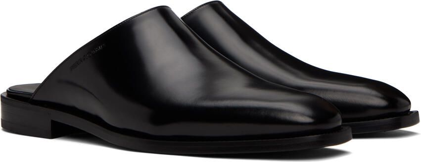 Ferragamo Black Square Toe Slippers - Picture 2