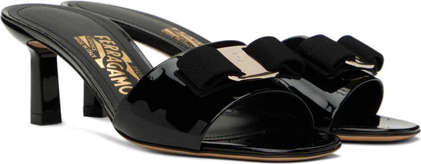 Ferragamo Black Vara Bow Heeled Sandals