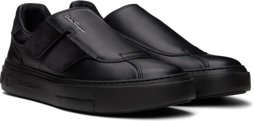 Salvatore Ferragamo Black Velcro Sneakers - Picture 2